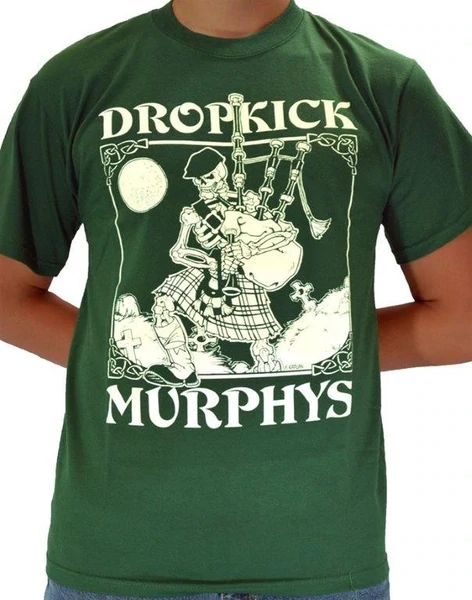 DROPKICK MURPHYS - Vintage Skeleton Piper - T-shirt - Color Forest Green